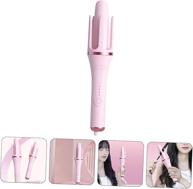 Automatic Electric Hair Curler Handheld with Temperature US Plug for Home Use Sleek Styling Tool for Long Hair Fast Heating Wave Curling Wand Heat Protection for Damage Reduction