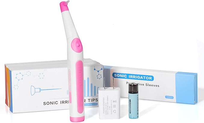 Sonic Irrigator Activator with 60 Tips USB Recharged Battery Pink