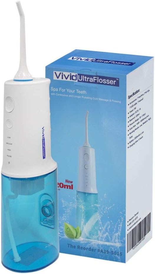 Professional Water Flosser for Teeth Cordless Dental Oral Irrigator 4 Modes with 320ml Water Tank IPX7 Water Flosser Portable and USB Rechargeable for Travel Home Office