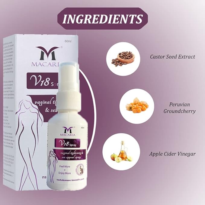 MACARIA Vaginal Pussy Yoni Tightening Shrink Spray for Women Intimate Parts Feminine Care for Porn Actress