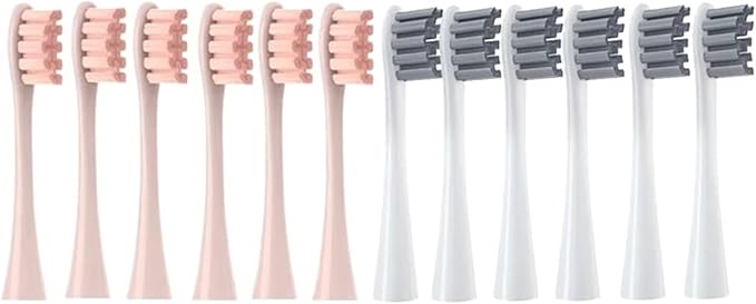 4/12 Pcs Replaceable Brush Heads Suitable Compatible for Oclean X/X PRO/ Z1/ F1/ One/Air 2 /SE Sonic Electric Toothbrush Refills(6pink6gray)