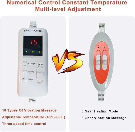 Belt with Hot Compress Vibrating Massage Function Health Care Tools Heating Massager Fitness Device (Silvery)