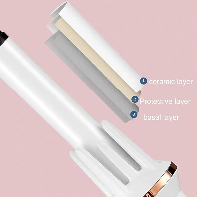 Automatic Curling Iron – Wireless Hair Styling Curler Wand Multi Temperature Curling Tool | Portable 360 Rotating Curling Device Anti tangles Heat Hair Roller for Short Thick Volume