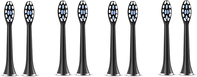 Compatible for S7 Brush Heads Super Sonic Electric Toothbrush Accessories Replacement(8 Black Brush Head)