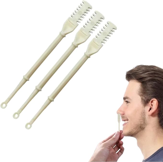 2024 New Portable Nose Hair Trimmer with Ear Picker 2-in-1 Manual Rotary Nose Hair Cleaner &amp Trimmer Nose and Ear Trimmer for Men 360° Rotating Manual Nose Hair Clipper /1574