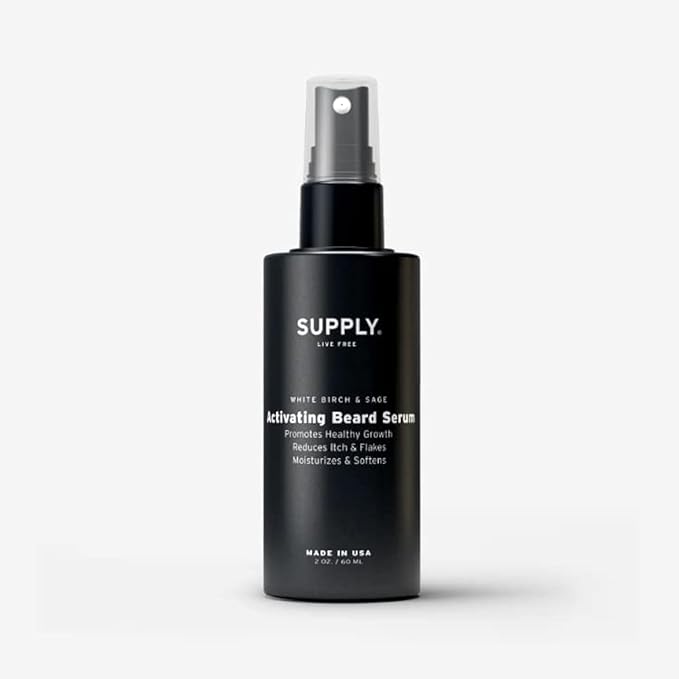 Supply Activating Beard Serum – Plant-Based Ingredients with Biotin &amp Red Clover Extract to Promote Beard Growth Revive Follicles &amp Support a Fuller Thicker Beard – 2.0oz