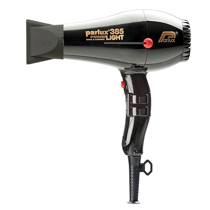 Parlux 385 Powerlight Ionic and Ceramic Black Hair Dryer with Miracle Detangling Brush Medium Size Nylon &amp Boar Bristles for All Hair Types – Blush Pink