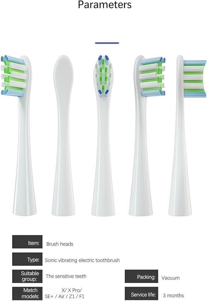 Replacement Brush Head Compatible with Oclean X/X Pro/SE+/ Air / Z1 / F1 / One Electric Toothbrush Soft Bristle Brushes Replaceable Head Fit Sonic(10 Grey 10 Pink)