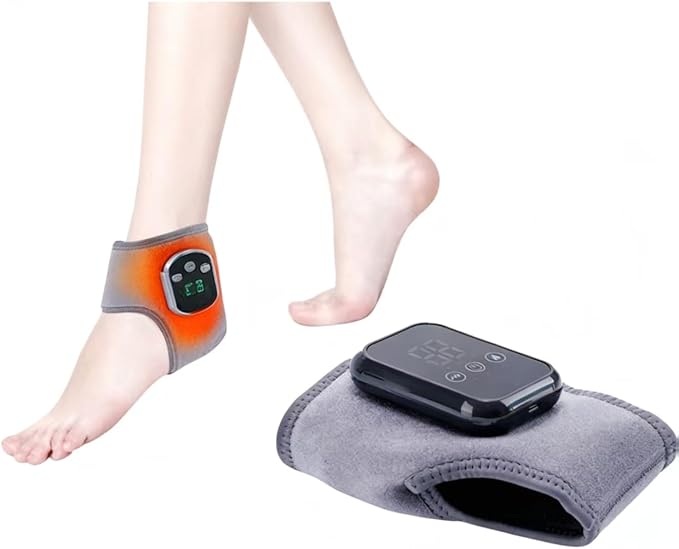Foot Massager 3 Intensity Settings Compression/Heating/Massage Functions 15-Minute Timer Deep Kneading Suitable Home/Office/Travel (Gray Single Pack)