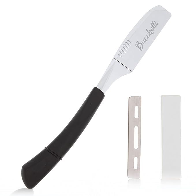 Black Straight Razor W/Pack Of 10 Blades-R29bk