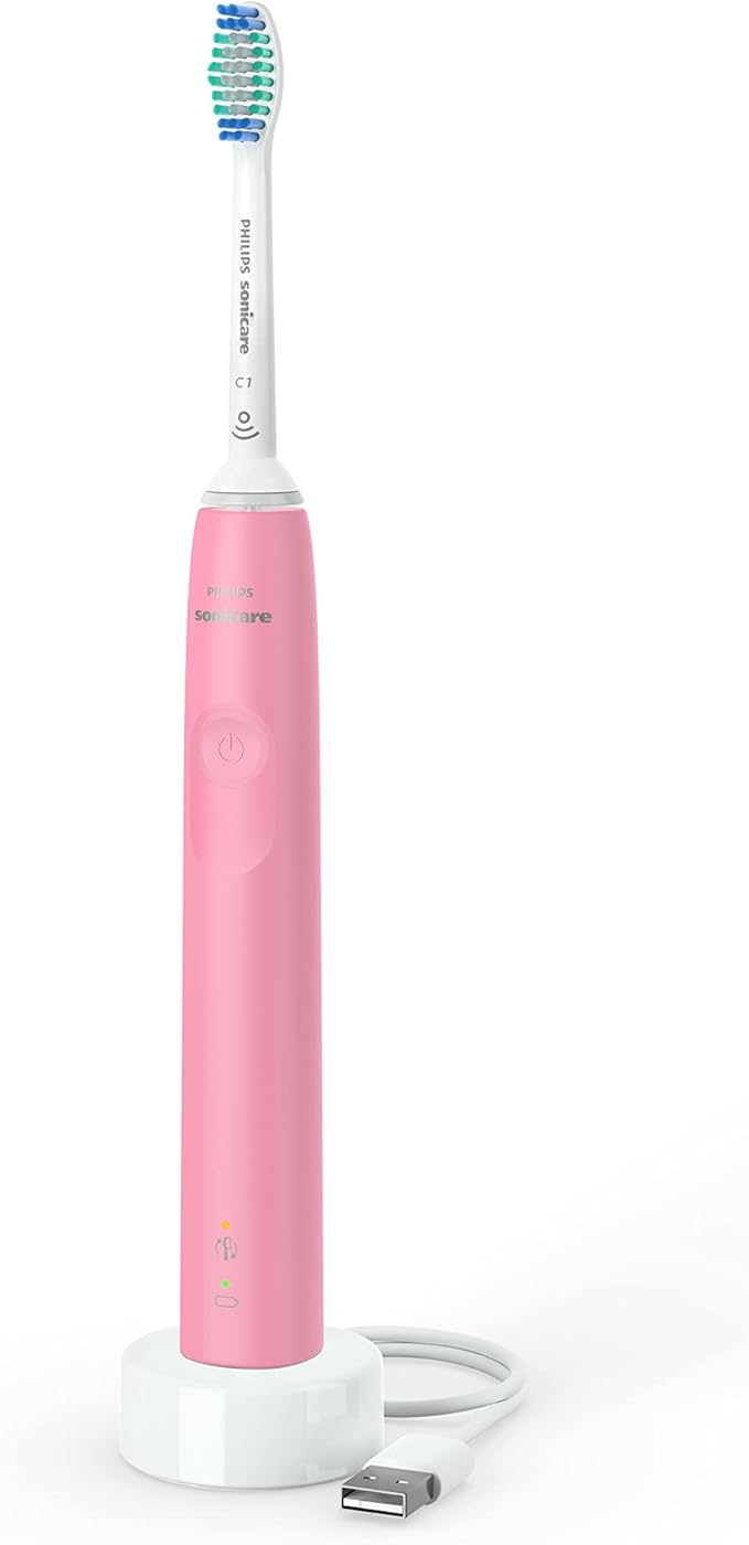 Philips Sonicare 3100 Power Toothbrush Rechargeable Electric Toothbrush with Pressure Sensor Deep Pink HX3681/06