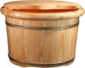 Household Foot Bath Barrel Solid Wood Foot Washing Barrel Thick Foam Foot Barrel Foot Spa Bath Massager (Color : 26cm with Cover)