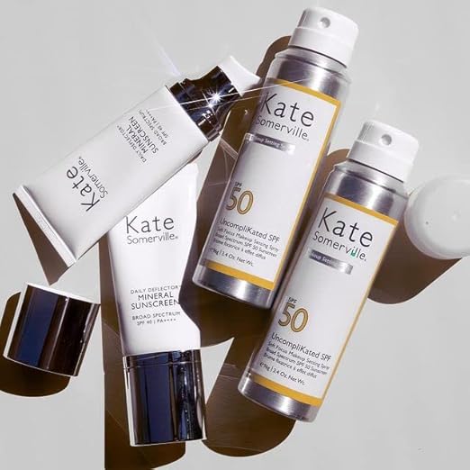 Kate Somerville UncompliKated SPF – SPF 50 Face Sunscreen and Soft Focus Makeup Setting Spray Daily Use Sun Protection with Matte Finish 3.4 Fl Oz