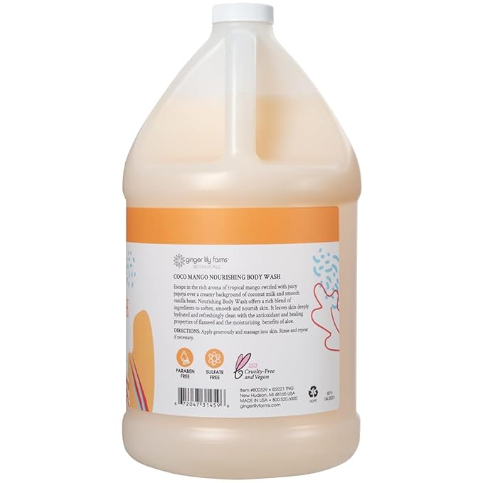 Ginger Lily Farms Botanicals Body Wash + Shampoo + Conditioner Bundle Coco Mango