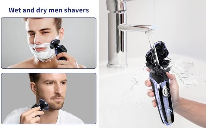Head Shavers for Bald Men 4 in 1 Electric Shaver Hair Clippers Men's Rotary Shavers Rechargeable Razors Beard Nose Hair Trimmer Shaving Grooming Sets