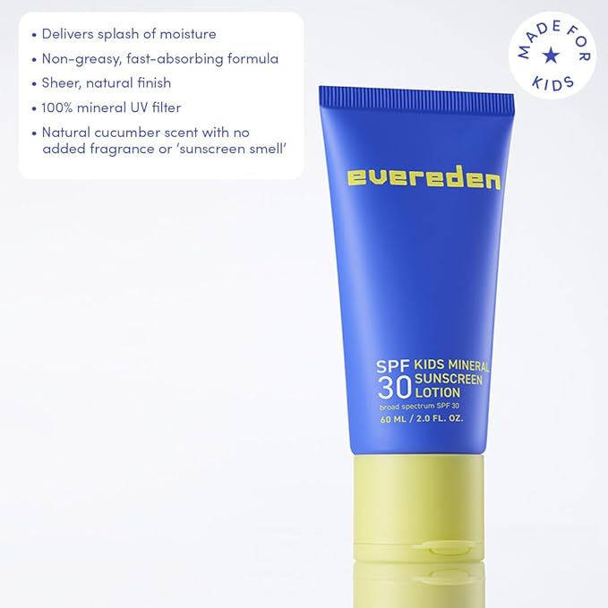 Evereden Premium Mineral Sunscreen SPF 30: Baby-Safe Whole-Family Mineral Sunblock Kids Love - Non-Nano Kids Sunscreen for Year-Round UVA &amp UVB Protection -Safe &amp Reef-Friendly - FSA Eligible