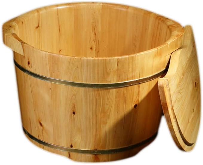 Katzowen Foot Massager Spa Foot Tub Household Foot Bath Wooden Foot Basin Foot Tub Household Pedicure Basin Foot Massage Basin41 * 25 * 31cm