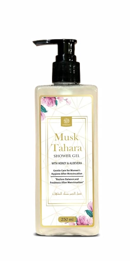 Musk Tahara Shower Gel for Women with Honey &amp Aloe Vera 250ml / Gentle Care for Womens Hygiene Post-Menstruation/Pack of 1