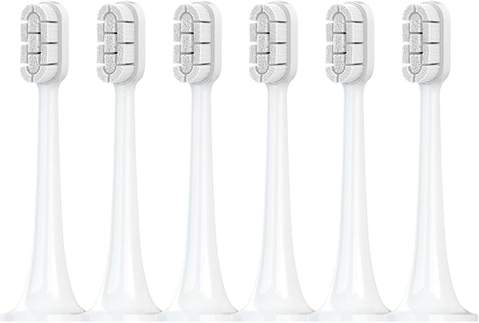 Compatible for with Electric Toothbrush Head T300/T500 DDYS01SKS/MES601/T700 Replacement MES602/604(Clean WH 6 Pcs)