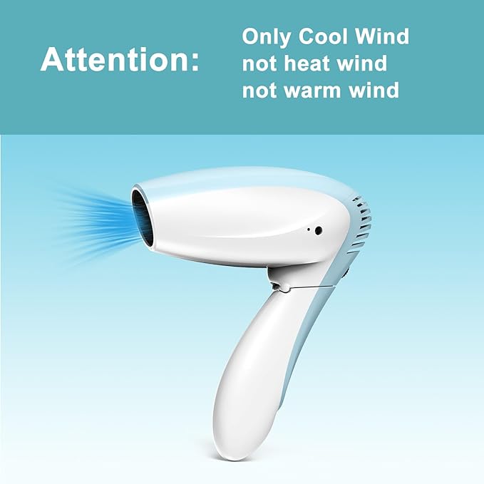 Cordless Hair Dryer - Only Cold Wind Battery Operated Hair Dryer - Rechargeable Portable Hairdryer for Indoor Outdoor Camping Tourism