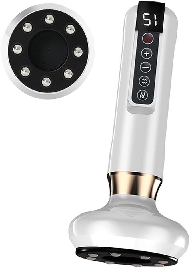 Handheld Cellulite Massager Massage Tools Rechargeable Cordless with 12 Suction Modes Massage Abdominal Belly Neck at Home. (White)