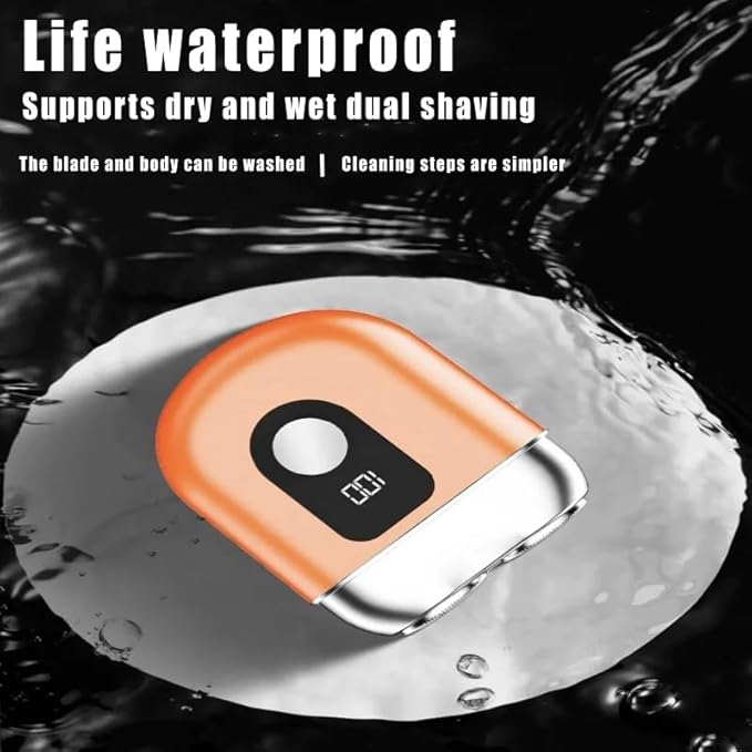 Men's Electric Shaver Razor Magnetic Head Mini Portable Double Head Razor Double Head Digital Display Razor Waterproof Shaver
