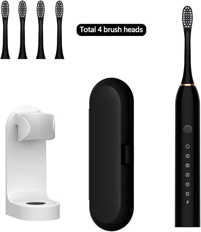 4pcs Replacement Toothbrush Heads Compatible for X-3 X-2 Sonic Electric Travel Box Tooth Brush Holder(Brown)