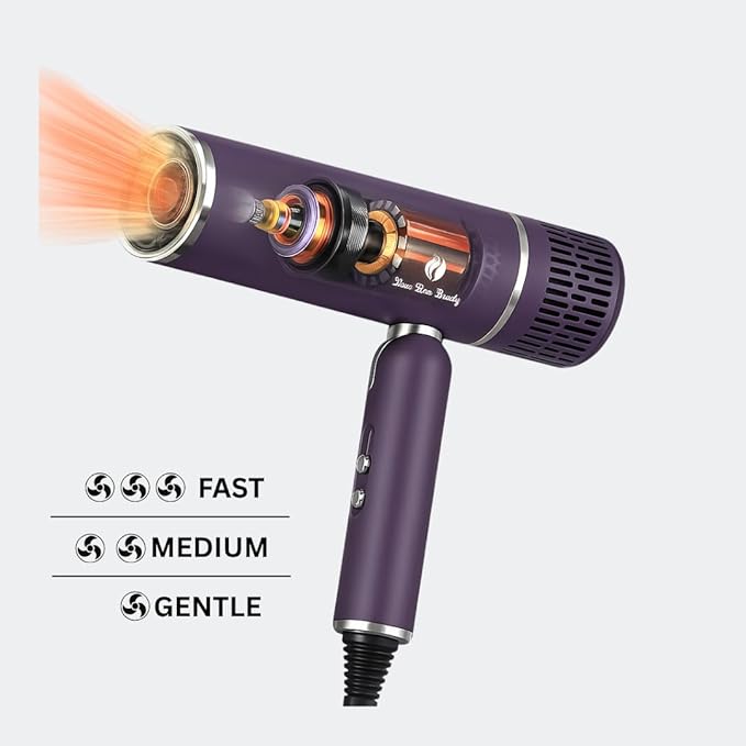 LHB 400 Professional Hair Dryer with Diffuser 16000W 31000 RPM DC Motor Ionic Technology Multiple Heat Settings