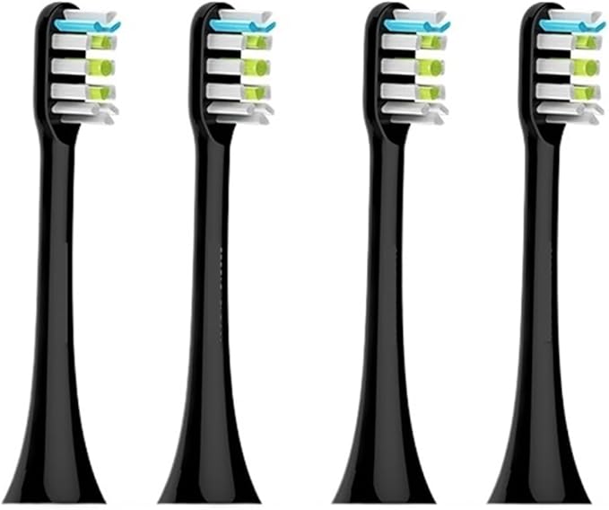 Compatible for Electric Toothbrush Heads Replacement X1 X3 X3U X5 Teeth Brush Replacement Heads(Black 4 pcs)