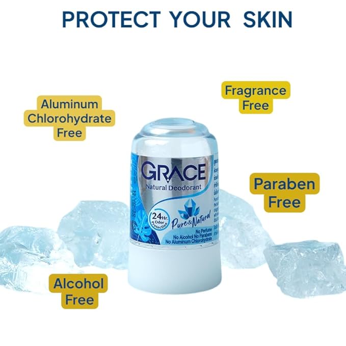 Alum stone deodorant natural 70 g. (1Pack= 6 Pc) By naveenana shop.