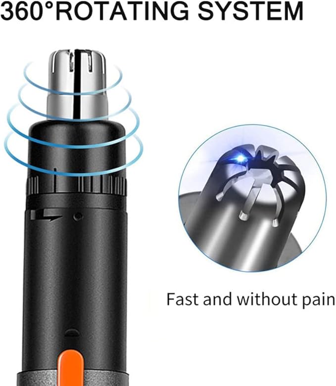 Electric Nose Ear Hair Trimmer Effctive for Men and Women with USB Fast Charge Low Noise Mini Pen-Grip Portable Nose Epilator