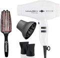 Turbo Power Twin Turbo 3900 Advanced Ionic &amp Ceramic White Hair Dryer and Miracle Medium Detangling Brush Blush Pink
