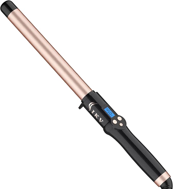 1 Inch Curling Wand Long Barrel Dual Voltage Hair Curling Iron Wand Ceramic for Long Hair10 Adjustable Temp
