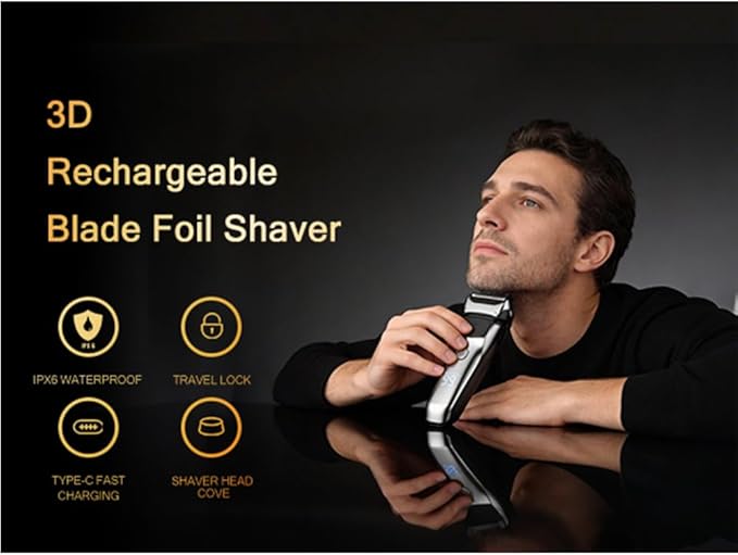 Electric Foil Shaver for Men IPX6 Waterproof 3D Electric Razor with LED Display &amp Pop-Up Trimmer USB-C Rechargeable Lightweight Handheld ShaverGift for Men