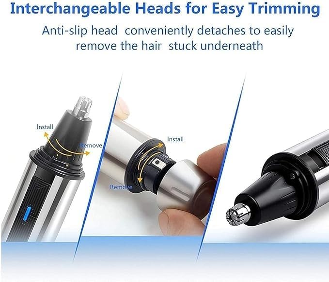 Ear and Nose Hair Trimmer Professional Painless Eyebrow Facial Ear Hair Trimmer Clipper for Men and Women Battery-Operated IPX7 Waterproof Dual Edge Blades for Easy Cleansing