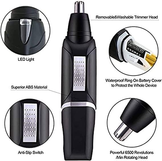 Nose Hair Trimmer and Ear Hair Trimmer Men's Wet/Dry Simple Operation Easy to use Unisex Easy to Clean and Maintain