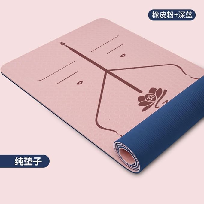 TPE Yoga Fitness Workouts Massage 瑜伽垫防滑初学健身舞蹈瑜珈垫子183*61 * 0.6cm地垫 T116体位线 HomeOffice Body electric massagers