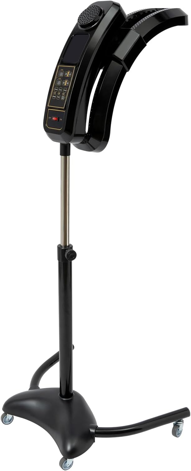 3 in 1 Professional Orbiting Hair Dryer110V Hair Color Processor with Adjustable Height 55.12-64.96inStanding Salon Hair Dryers with Wheels for SalonBlack (Black-13)