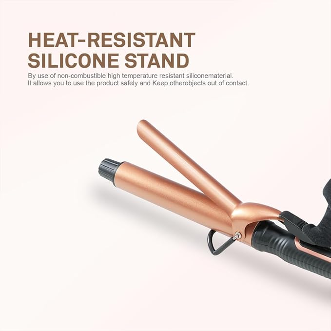 Caliber Professional Inno Heat Curling Iron Adjustable Temperature LED Display Rose Gold (1 inch (25mm))