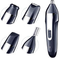 Ear and Nose Hair Trimmer Set - 5in 1 Painless Facial Hair and Eyebrow Clipper for Men and Women Rechargeable USB Rechargeable Waterproof Dual Edge Blades for