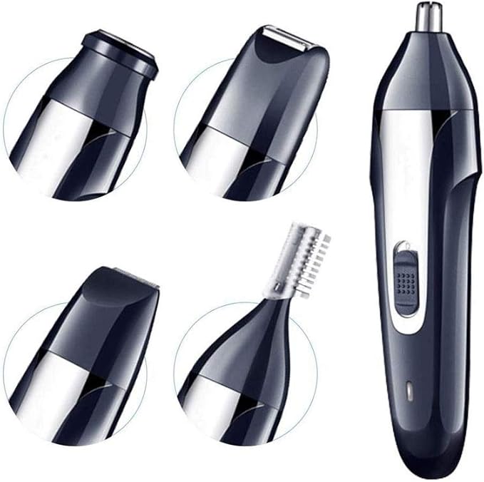 Ear and Nose Hair Trimmer Set - 5in 1 Painless Facial Hair and Eyebrow Clipper for Men and Women Rechargeable USB Rechargeable Waterproof Dual Edge Blades for
