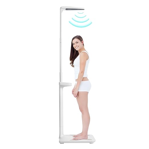 110V Multifunction Physician Medical Body Weight Scale 440lb Capacity Digital Bathroom Health Weight Monitor Electronic Height and Weight Physician Scale Digital Doctor Medical Scale
