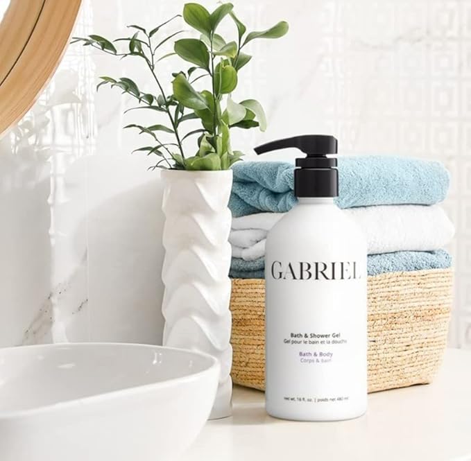 Gabriel Skincare Bath &amp Shower Gel Natural Paraben Free Vegan Cruelty-free Non GMO Infused with Vitamin C and aloe vera restore natural moisture balance 16 oz.