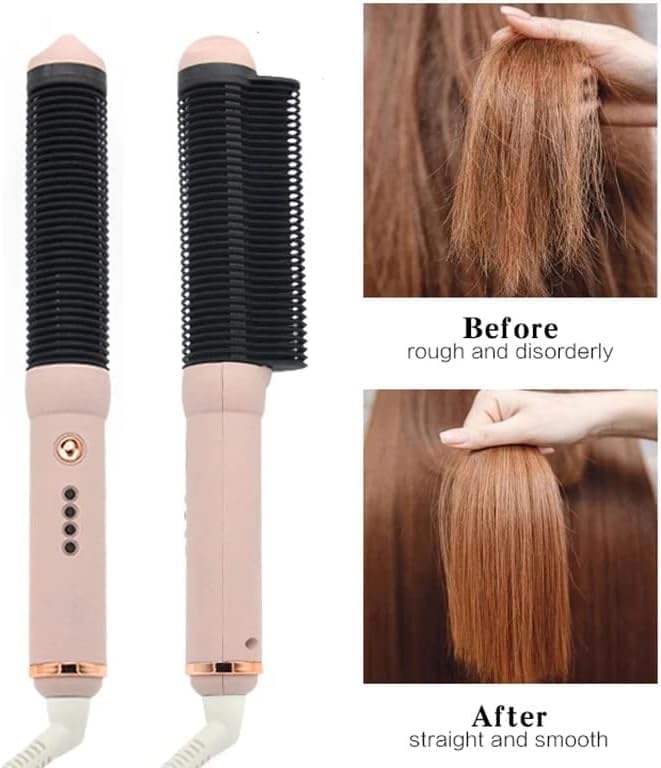 Electric Hair Straightener Brush Professional Hot Comb Straightening Men Beard Straightener Fast Heating Ceramic Curling Irons