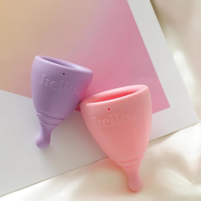 Hello Period Average Cervix Menstrual Cup | Award Winning Reusable Period Cup Soft Flexible Alternative to Pads &amp Tampons Sustainable Feminine Hygiene Leak Proof | Holds 29.5ml 45mm D 64mm L (La