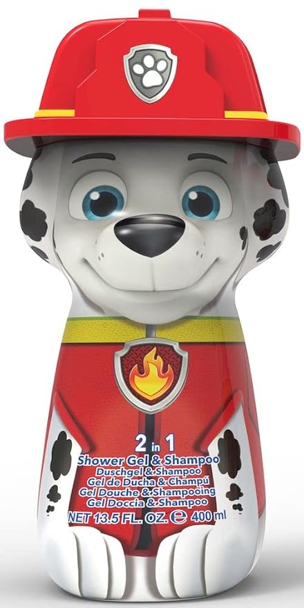 Air-Val International Paw Patrol 2in1 Shower Gel &amp Shampoo 2D Marshall 400ml