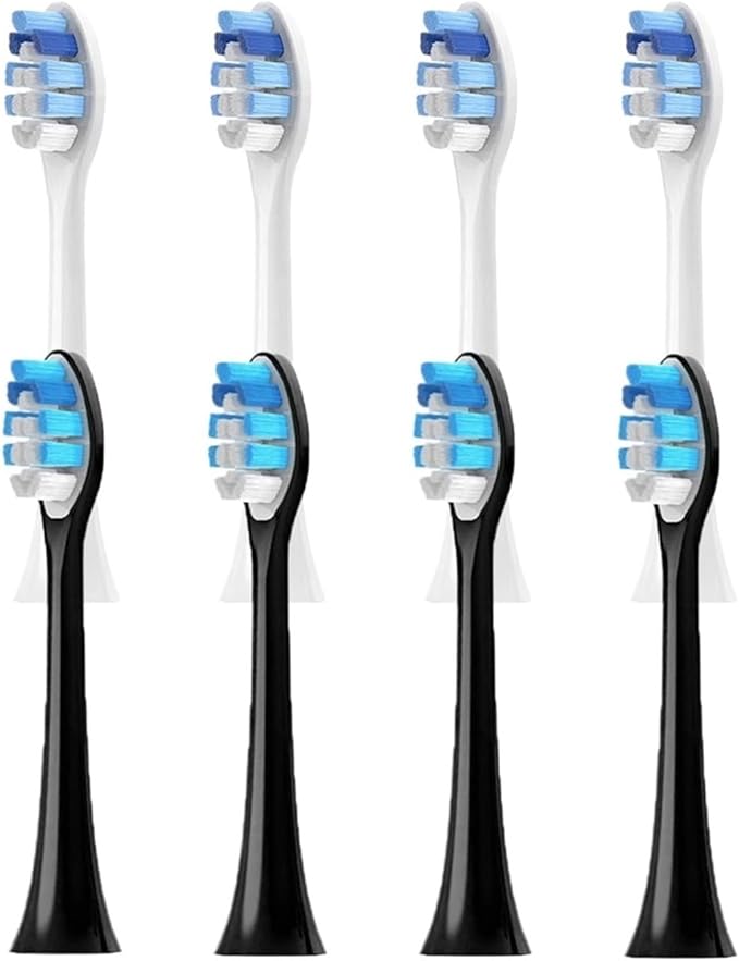 4-16pcs Replacement Toothbrush Heads Compatible for XH3/XH6/XH9/R(4White 4Black)