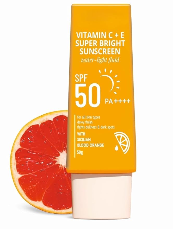 Vitamin C &amp E Sunscreen SPF 50 PA+++ Water-Light Face Sunscreen with UVA/UVB Protection Lightweight Formula for All Skin Types 50 g.