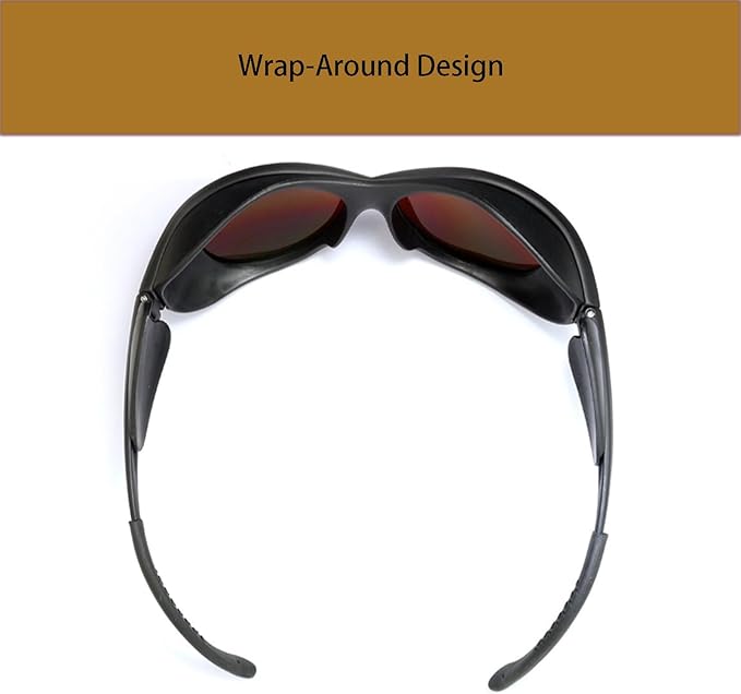 Wrap Around Side Shields &amp TR90 Frame Laser Safety Glasses ANSI Z87.1 for Welding/Red Light Therapy