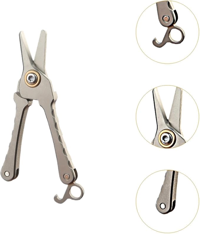 Titanium Alloy Round Nose Scissors Multipurpose Facial Hair Trimmer for Eyebrows Beard and Cuticles